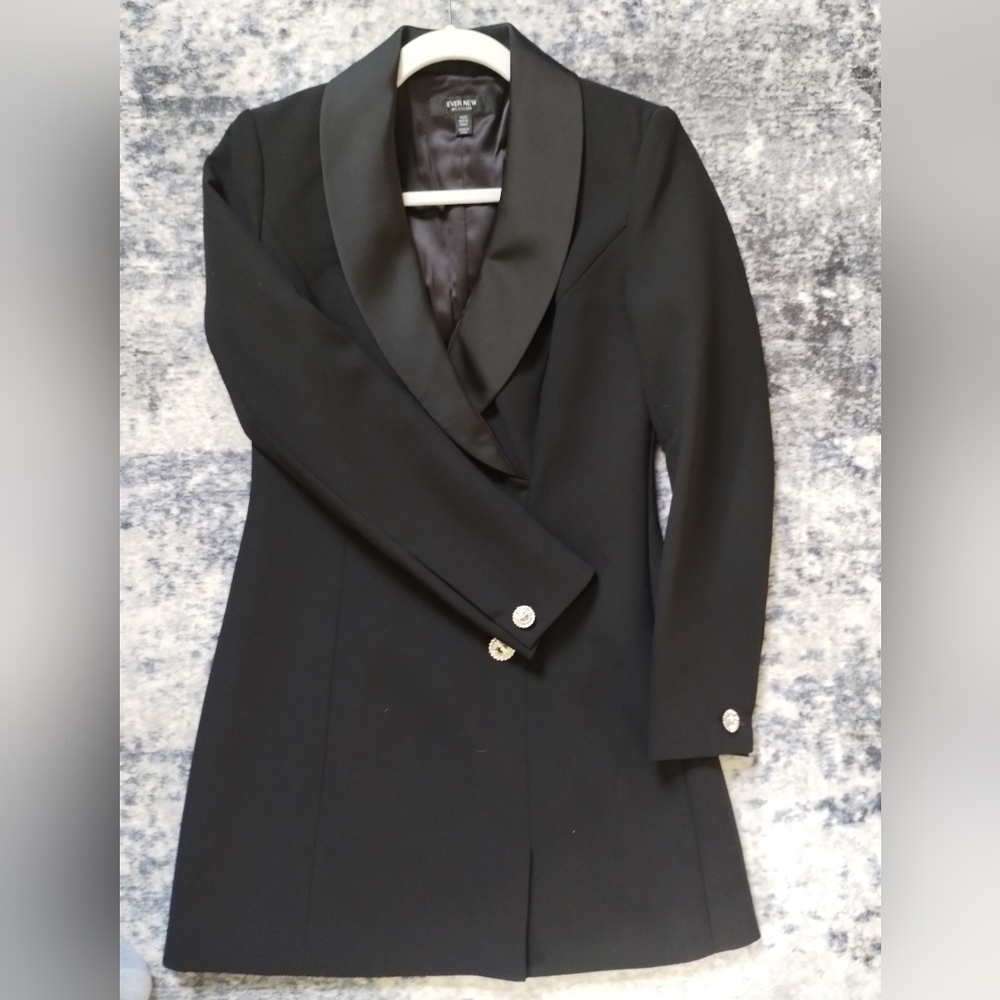 Ever New Elegant Black Blazer Dress with Silver Buttons 4 - Picture 2 of 4